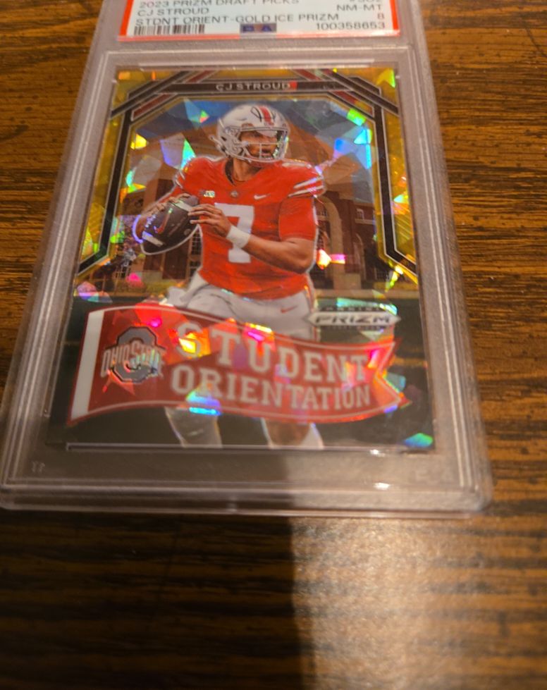 2023 Panini Prizm Draft Picks #SO-2 C.J. Stroud Student Orientation Gold Ice Prizm — front