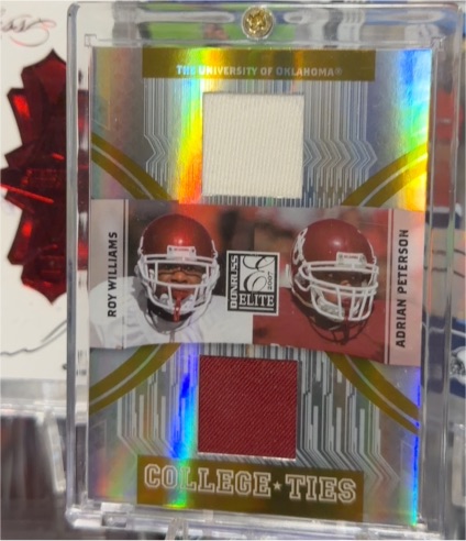 2007 Donruss Elite College Ties Black #CT-2 Roy Williams / Adrian Peterson — front