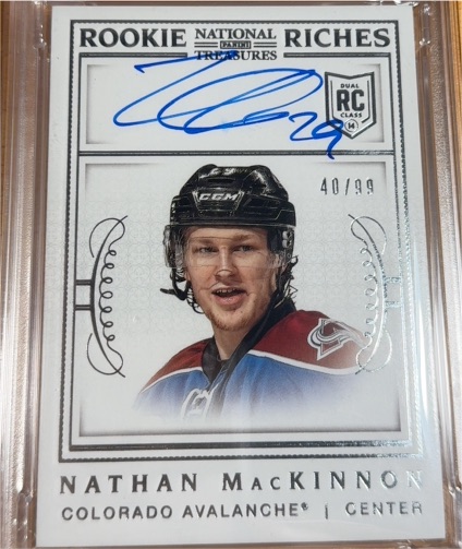 2013-14 Panini National Treasures Rookie Riches #RR-MAC Nathan MacKinnon — front