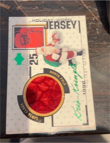 1998 Upper Deck Happy Holidays Kris Kringle Santa Claus Holiday Worn Jersey #25 — front