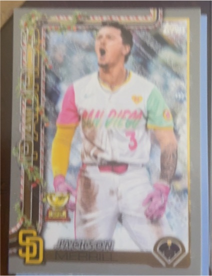 2025 Topps Holiday #H30 Jackson Merrill San Diego Padres — front