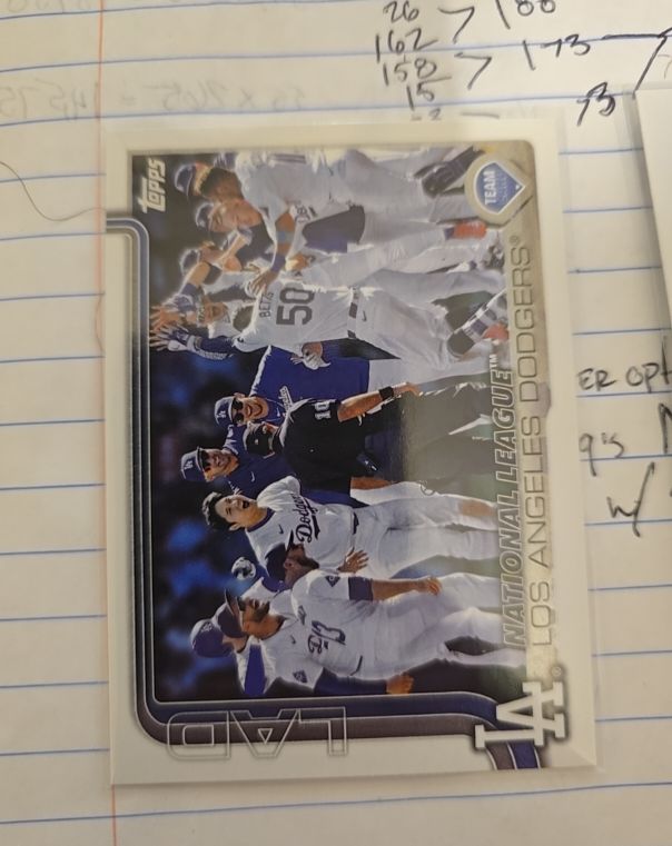 2025 Topps #302 Los Angeles Dodgers Team Card — front