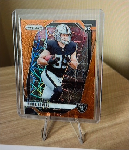 2024 Panini Prizm #315 Brock Bowers Orange Lazer Prizm RC — front