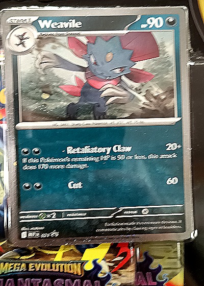 2025 Pokémon MEP #021 Weavile Phantasmal Flames Black Star Promo — front