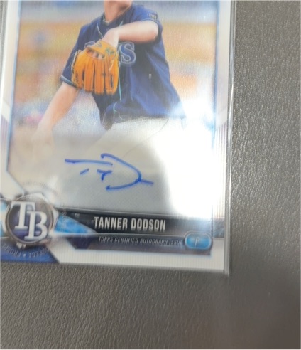2018 Bowman Chrome Draft Pick Autographs #CDA-TD Tanner Dodson — front