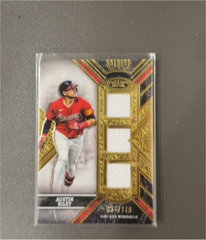 2025 Topps Tier One Triple Patch #/149 Austin Riley — front