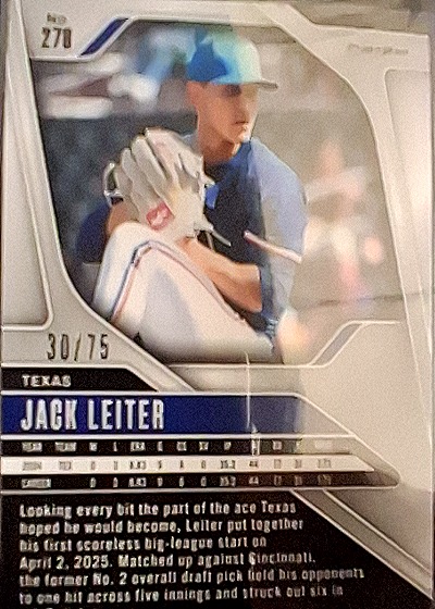 2025 Panini Prizm #270 Jack Leiter — back