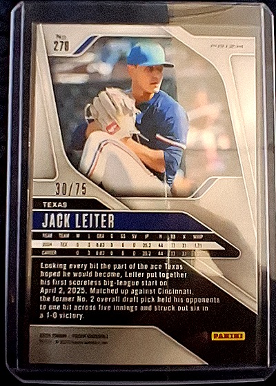 2025 Panini Prizm #270 Jack Leiter — back