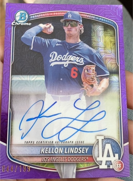 2025 Bowman Chrome #BMA-KL Kellon Lindsey — front