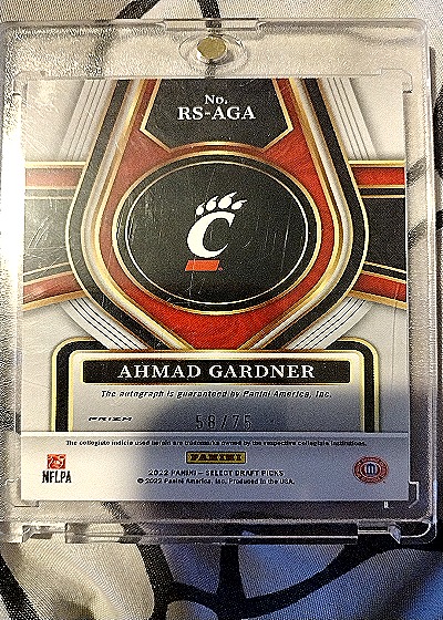 2022 Panini Select Draft Picks #RS-AGA Ahmad Gardner — back