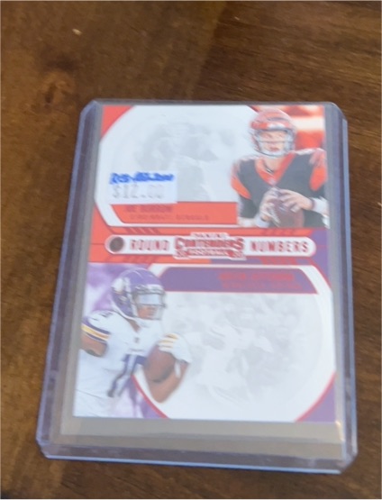 2020 Panini Contenders Round Numbers #RN-BJ Joe Burrow/Justin Jefferson — front