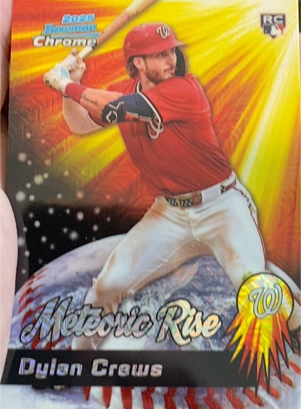 2025 Bowman Chrome #MR-10 Dylan Crews Meteoric Rise — front