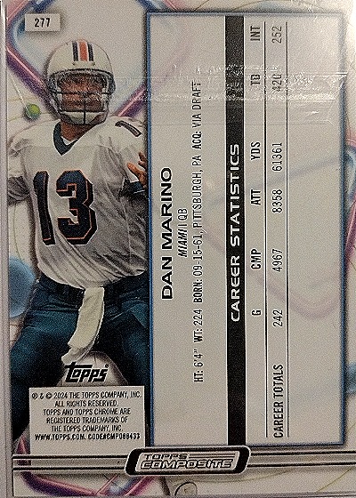 2023 Topps Composite #277 Dan Marino — back