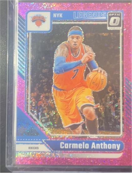2024-25 Donruss Optic #250 Carmelo Anthony Legends Pink Glitter — front