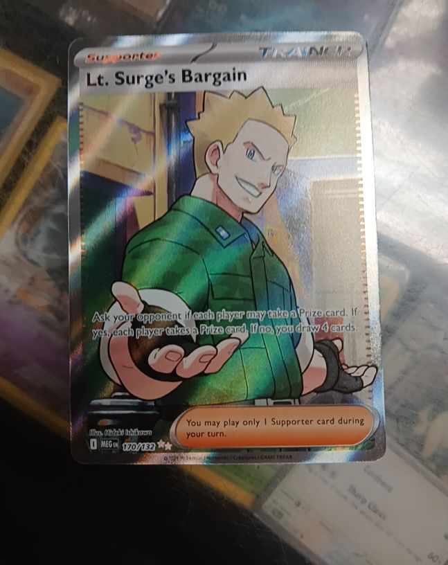2025 Pokémon Mega Evolution #170 Lt. Surge's Bargain — front