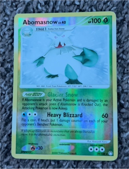 2007 Pokemon Mysterious Treasures #19 Abomasnow — front