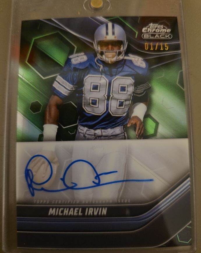 2023 Topps Chrome Black #01/15 Michael Irvin — front