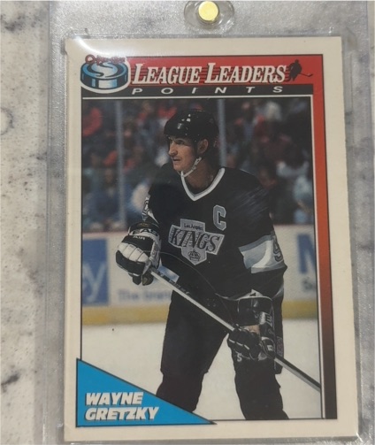 1991-92 O-Pee-Chee #257 Wayne Gretzky League Leaders Points — front