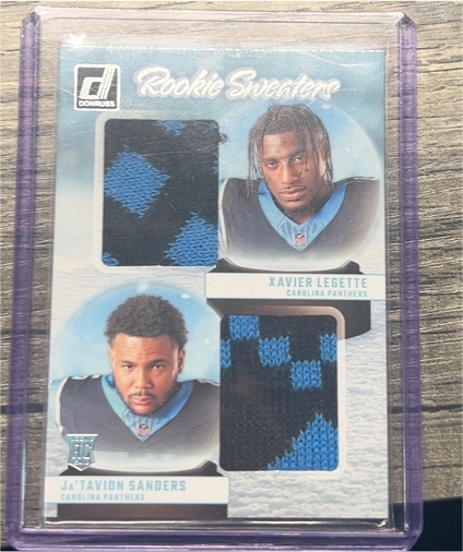2024 Donruss Rookie Sweaters #RHD-CAR Xavier Legette & Ja'Tavion Sanders — front