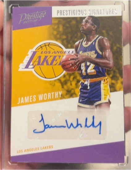 2017-18 Panini Prestige Prestigious Signatures #PS-JW James Worthy — front