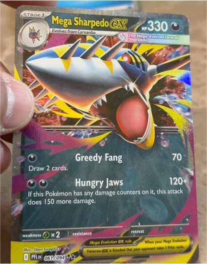 2025 Pokemon Phantasmal Flames #061 Mega Sharpedo ex — front
