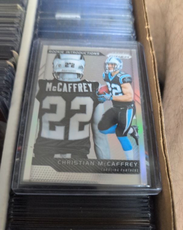 2017 Panini Prizm #10 Christian McCaffrey Rookie Introductions Silver Prizm — front