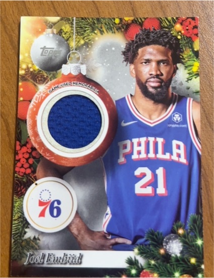 2025-26 Topps Holiday #PR-JE Joel Embiid Relic — front