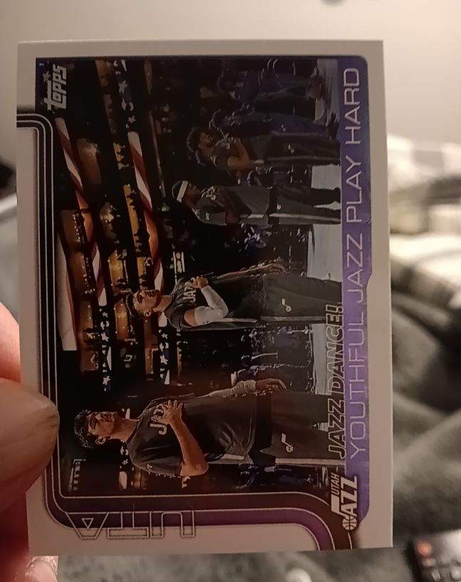 2025-26 Topps #290 Jazz Dance!: Youthful Jazz Play Hard — front