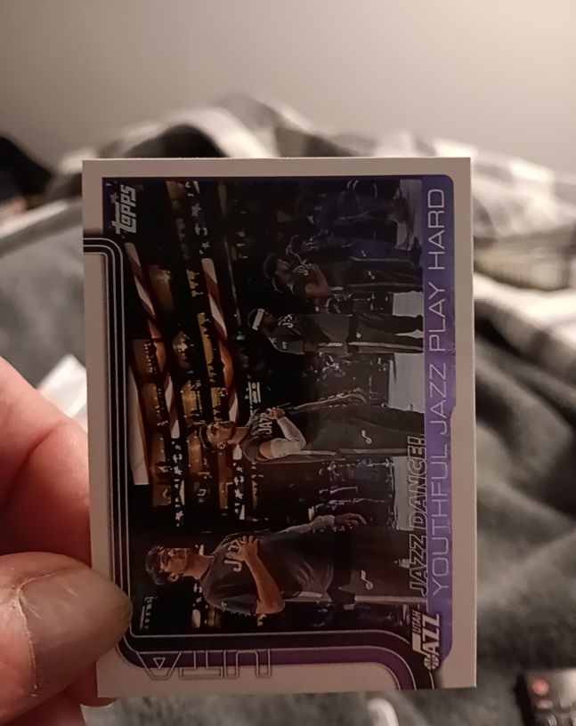 2025-26 Topps #290 Jazz Dance!: Youthful Jazz Play Hard — front