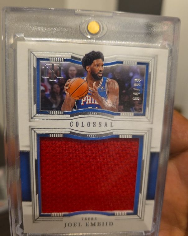 2023-24 Panini National Treasures Colossal Materials #CM-JEM Joel Embiid — front