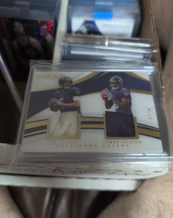 2021 Panini Immaculate Collection #6/49 Joe Flacco Lamar Jackson — front