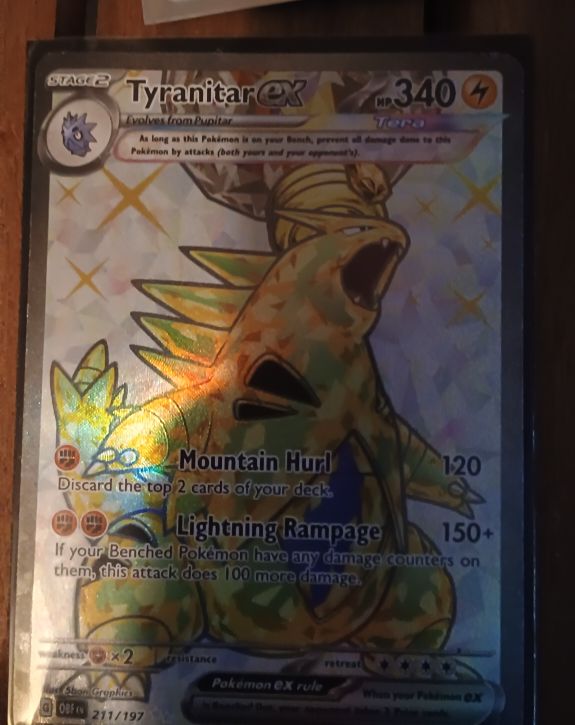2023 Pokémon Obsidian Flames #211 Tyranitar ex — front