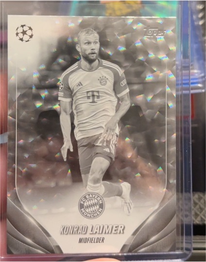 2023-24 Topps UEFA Club Competitions #35 Konrad Laimer Black & White Icy — front