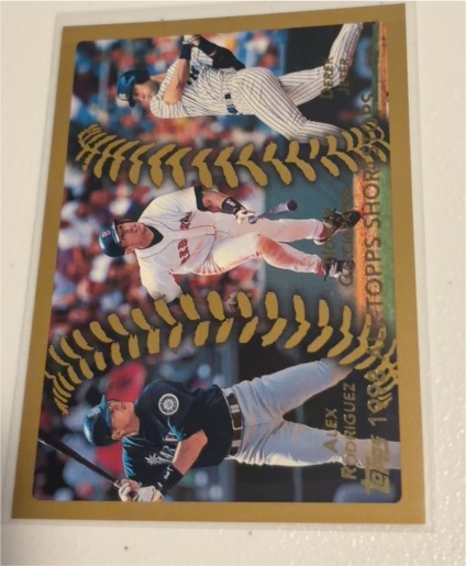 1999 Topps #452 All-Topps Shortstops Alex Rodriguez / Nomar Garciaparra / Derek Jeter — front
