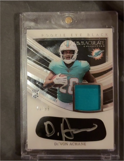 2024 Panini Immaculate Collection Rookie Eye Black #EBJ-DA De'Von Achane — front