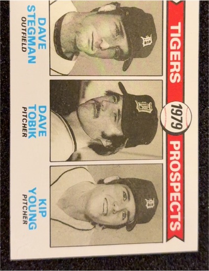 1979 Topps #706 Tigers 1979 Prospects (Dave Stegman / Dave Tobik / Kip Young) — front