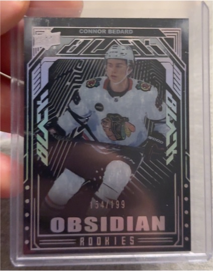 2023-24 UD Black Obsidian Rookies #OR-47 Connor Bedard — front