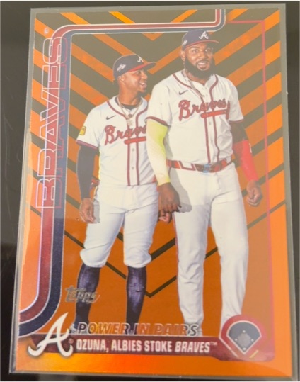 2025 Topps Update #US229 Power In Pairs Marcell Ozuna / Ozzie Albies — front