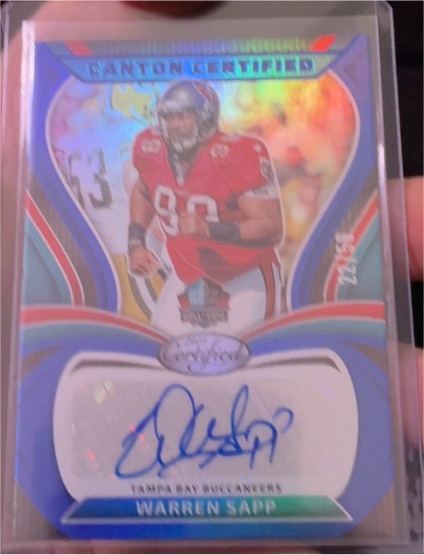 2025 Panini Certified Canton Certified Signatures Warren Sapp — front