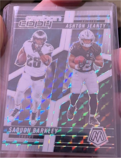 2025 Panini Mosaic Saquon Barkley Brazil Games Silver Mosaic Prizm — front