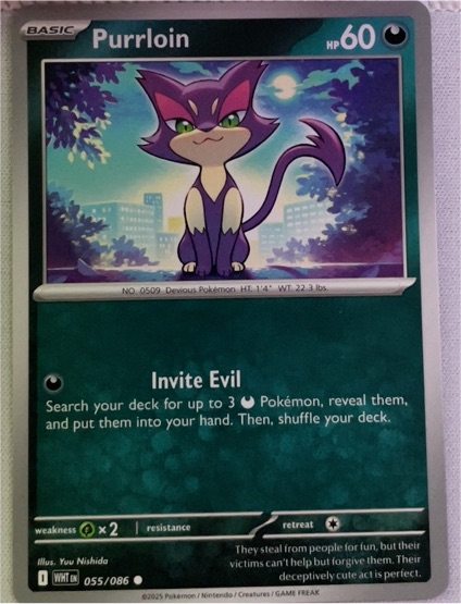 2025 Pokémon Scarlet & Violet White Flare #055 Purrloin — front