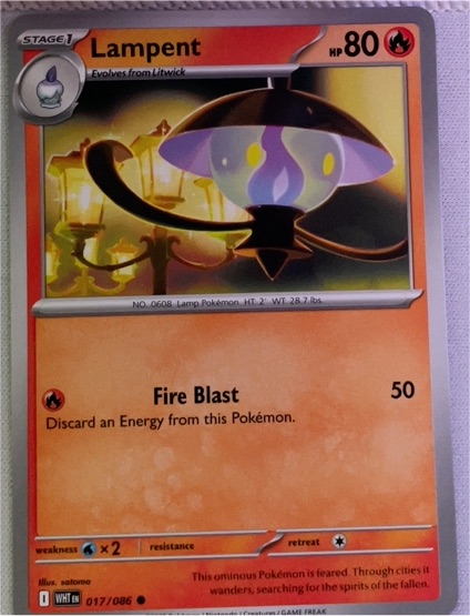 2023 Pokémon Scarlet & Violet White Flare #017 Lampent — front