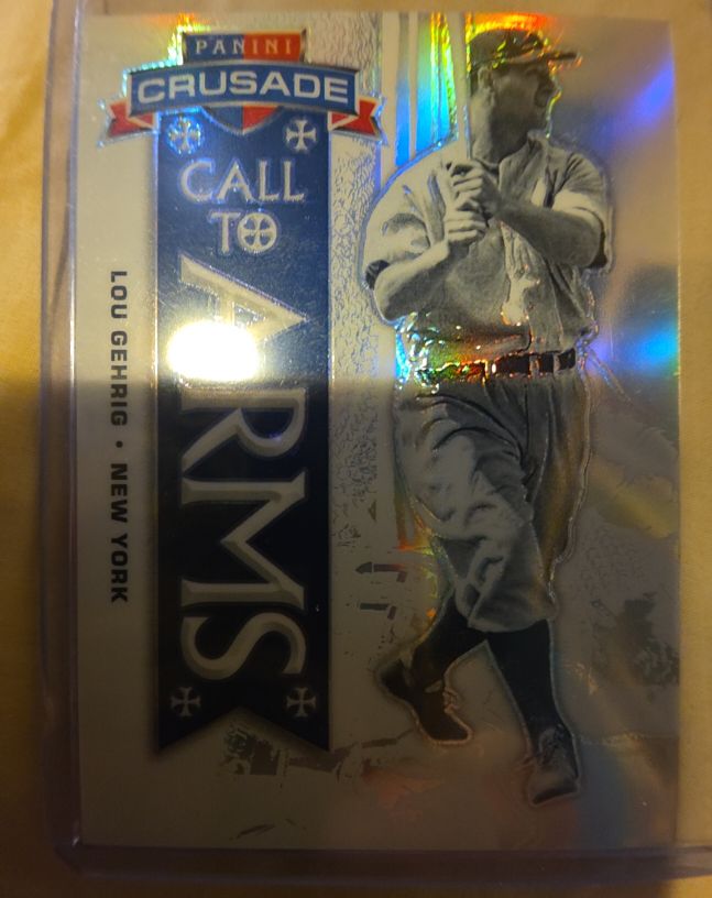 2025 Panini Crusade #15 Lou Gehrig Call to Arms Silver Prizm — front