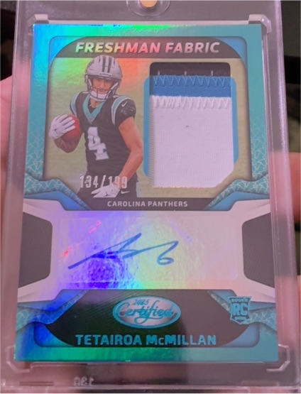 2025 Panini Certified Freshman Fabric #Tetairoa McMillan — front