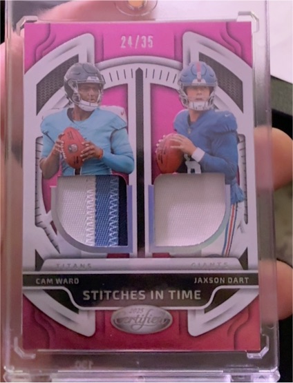 2025 Panini Certified Stitches In Time Cam Ward Jaxson Dart — front
