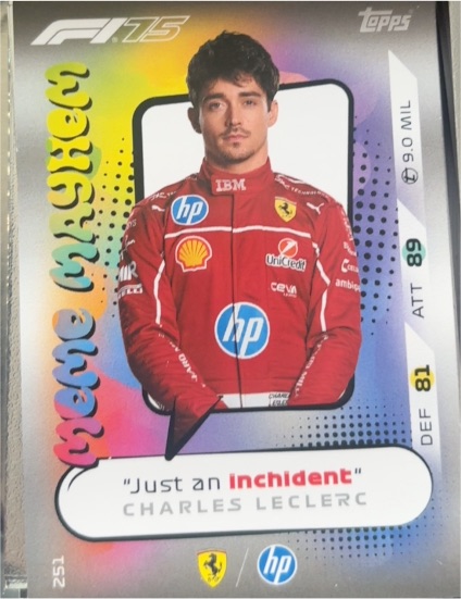 2025 Topps Turbo Attax #251 Charles Leclerc Meme Mayhem — front