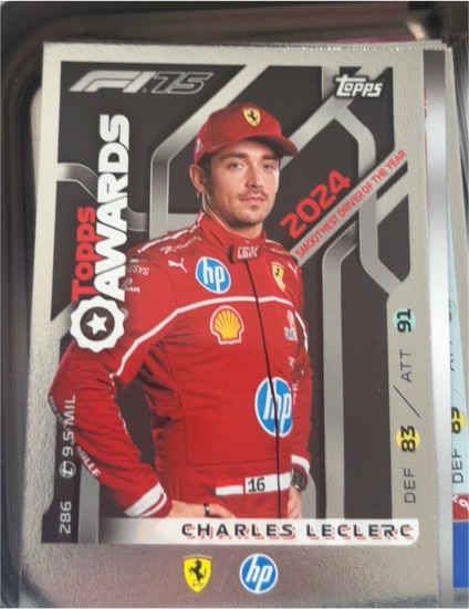 2025 Topps Turbo Attax #286 Charles Leclerc Topps Awards — front