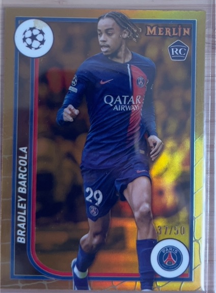 2023-24 Topps Merlin UEFA Club Competitions #96 Bradley Barcola RC — front