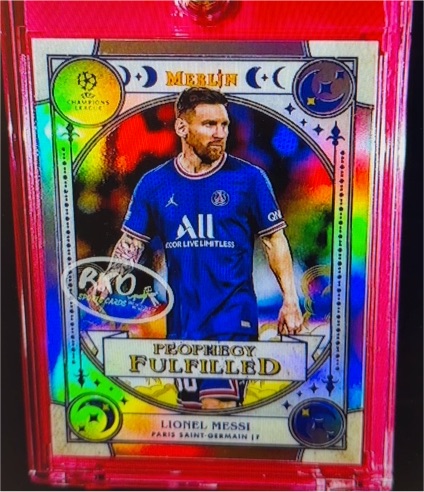 2022 Topps Merlin Chrome Prophecy Fulfilled Refractor Lionel Messi PSG #PF-7 — front