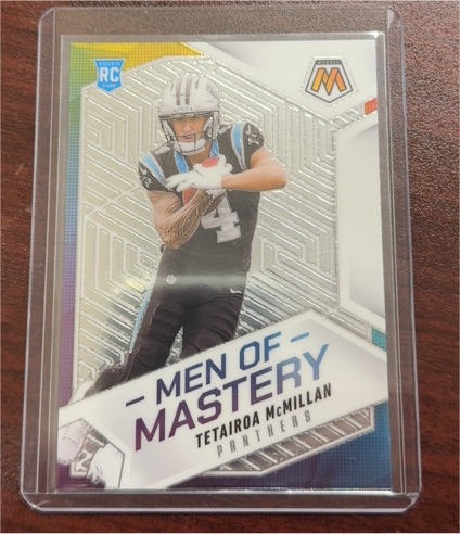 2025 Panini Mosaic #19 Tetairoa McMillan Men of Mastery Silver Rookie Card — front